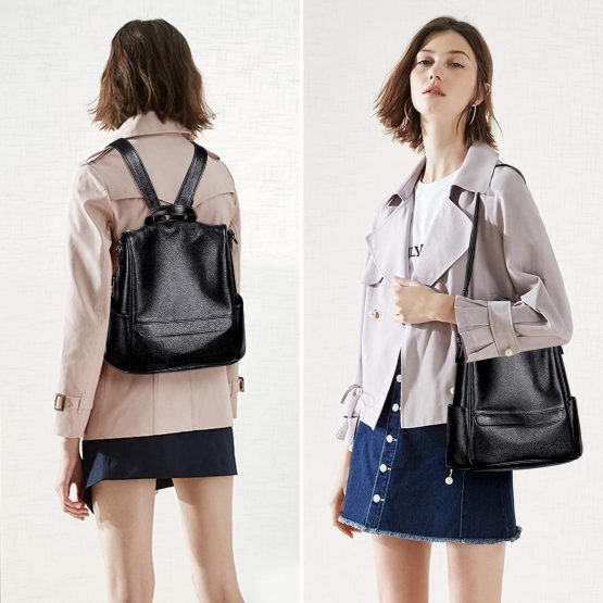 ALTOSY Women's Fashion Backpacks Genuine Leather Ladies Anti-Theft Rucksack Casual Shoulder Bag - Image 3