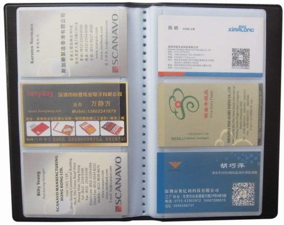 Mdeper Business Card Holder Leather 150 Slots Business Name ID Credit Card Holder Rack Book Case Organizer