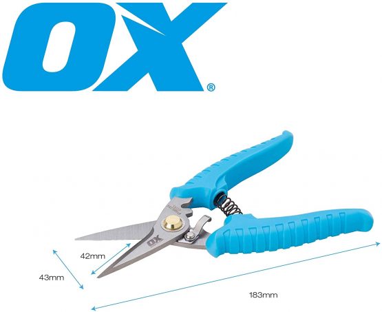 OX OX-P233001 Snips - Pro Series Snip Pliers - Industrial Quality Wire Snips - Multicolour Wire Cutters - Diagonal Cutting Pliers - 185 mm - Image 3