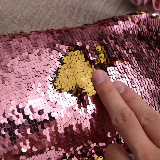 NUOLUX Double Color Sequins Waist Bag Casual Outdoor Sports Bag (Gold + Pink) - Image 3