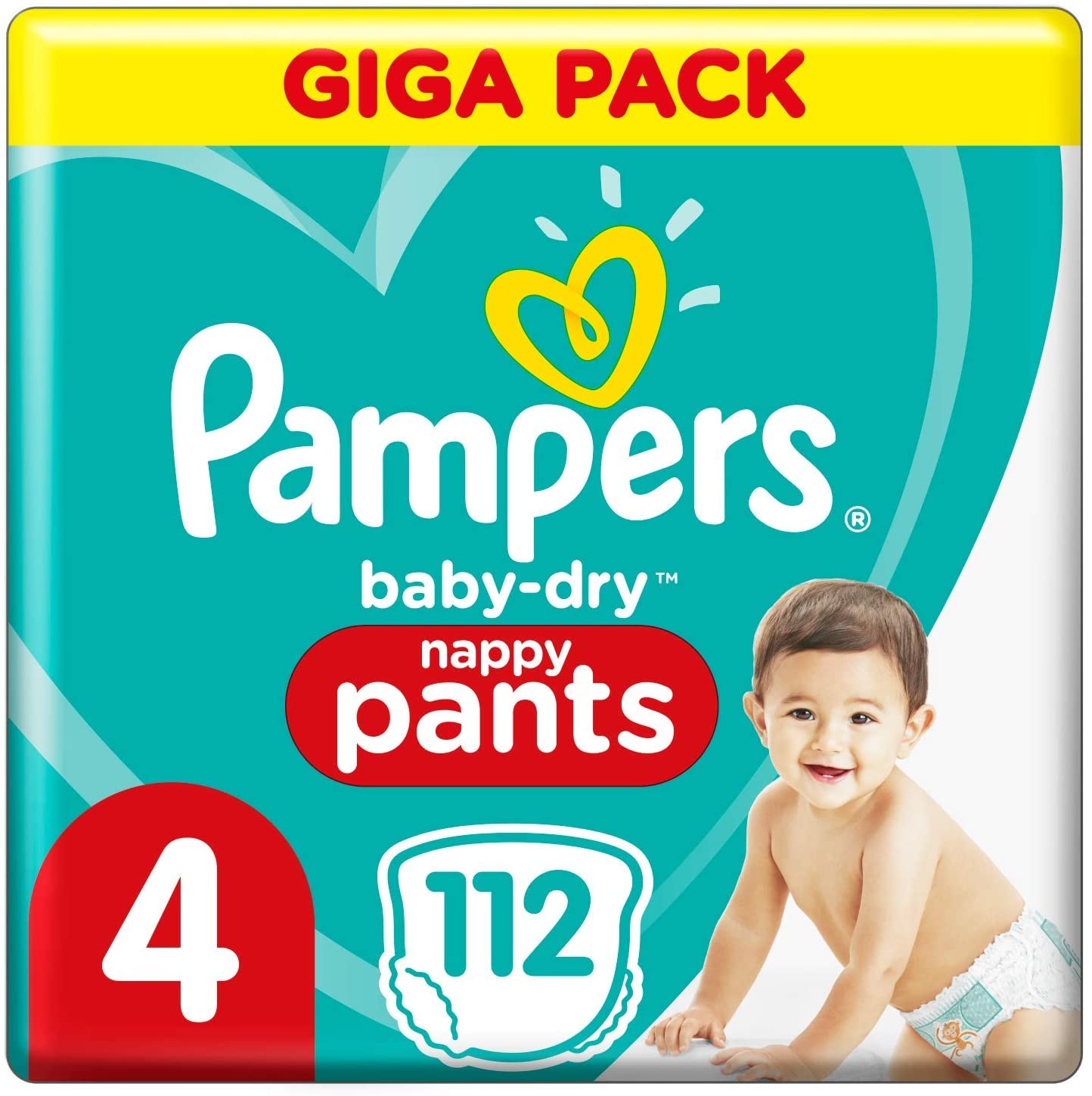 Pampers 81714239 Baby-Dry Pants Nappy Pants White, Size 4 (112 Count)