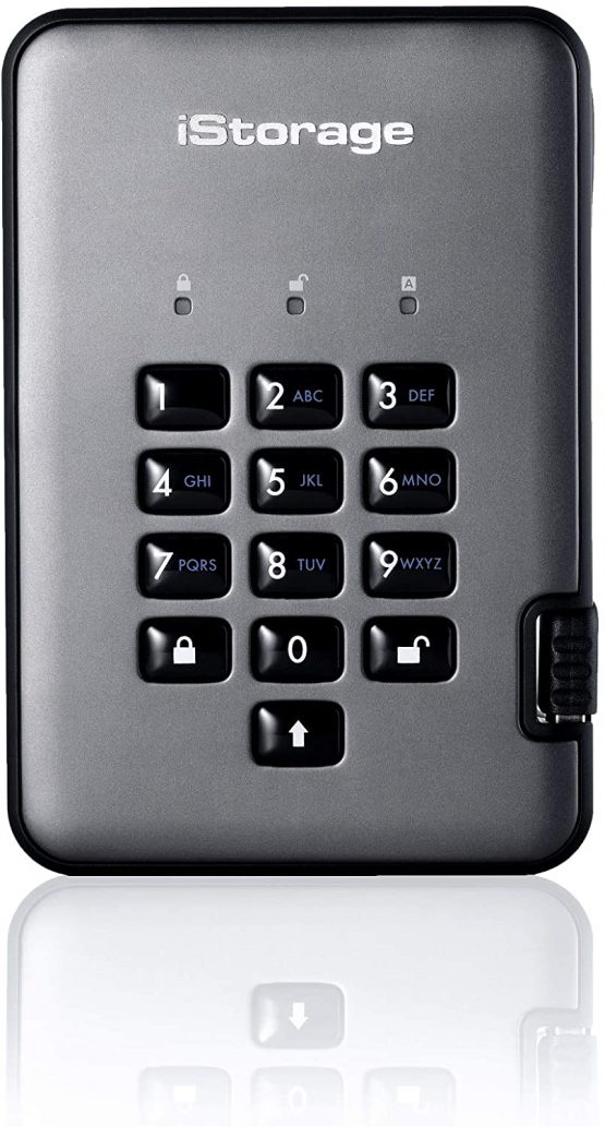 iStorage diskAshur PRO2 SSD 4TB Secure Solid State Drive, FIPS Level 2 Certified - Password Protected, Dust/Water-Resistant IS-DAP2-256-SSD-4000-C-G