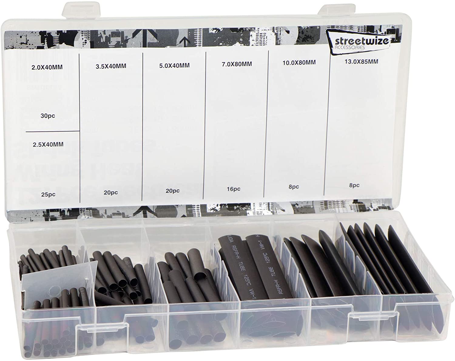 Streetwize Heat Shrink Wrap Tube Assortment Set 40mm 80mm 85mm - Image 2