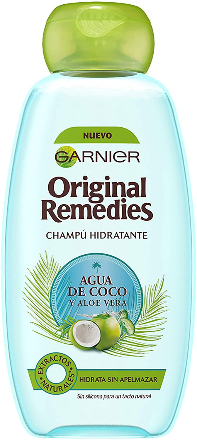 Garnier Original Remedies - Coconut Water and Aloe Vera Moisturizing Shampoo for Normal Hair - 300 ml, Multicolor, 300 ml (Pack of 1)