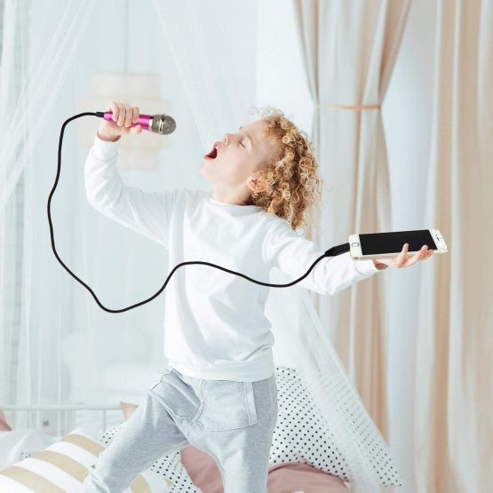 4 Pieces Mini Microphone Portable Vocal Microphone Mini Karaoke Microphone for Mobile Phone Laptop Notebook, 4 Colors - Image 4