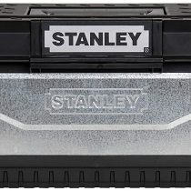 STANLEY Galvanised Toolbox with Heavy Duty Metal Latch, Portable Tote Tray for Tools and Small Parts, 23 Inch, 1-95-619