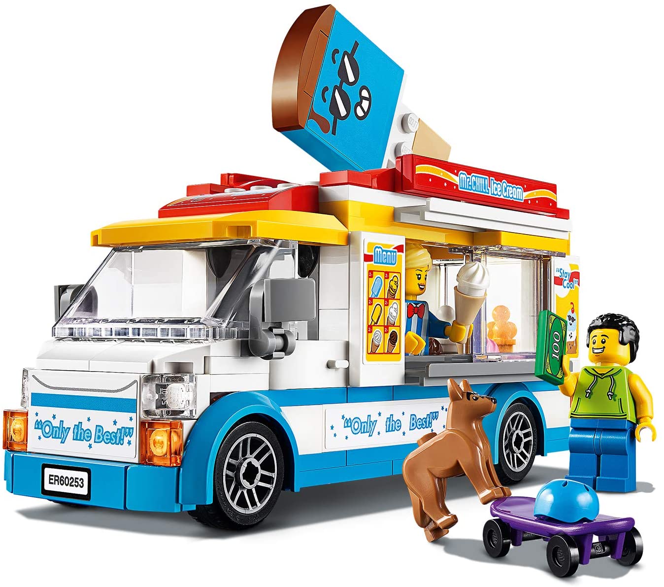 LEGO City Ice-Cream Van 60253 Playset, Featuring an Ice-Cream Van, Ice-Cream Lady and Skateboarder Minifigures - Image 2