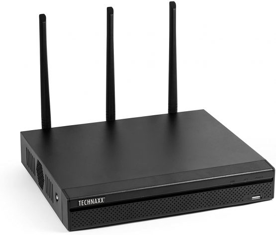 Technaxx Germany WiFi NVR-Recorder Security Network Video Recorder WiFi Wireless Camera Connections WorldWide Access Alarm Activation System Real Time Monitoring TX-64