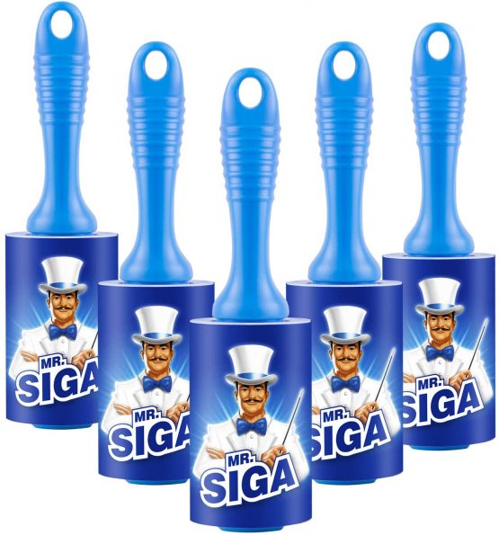 MR Extra Sticky Lint Roller Pet Hair Remover with Easy Tear Sheets, 450 Sheets in Total, 5-Pack, Blue