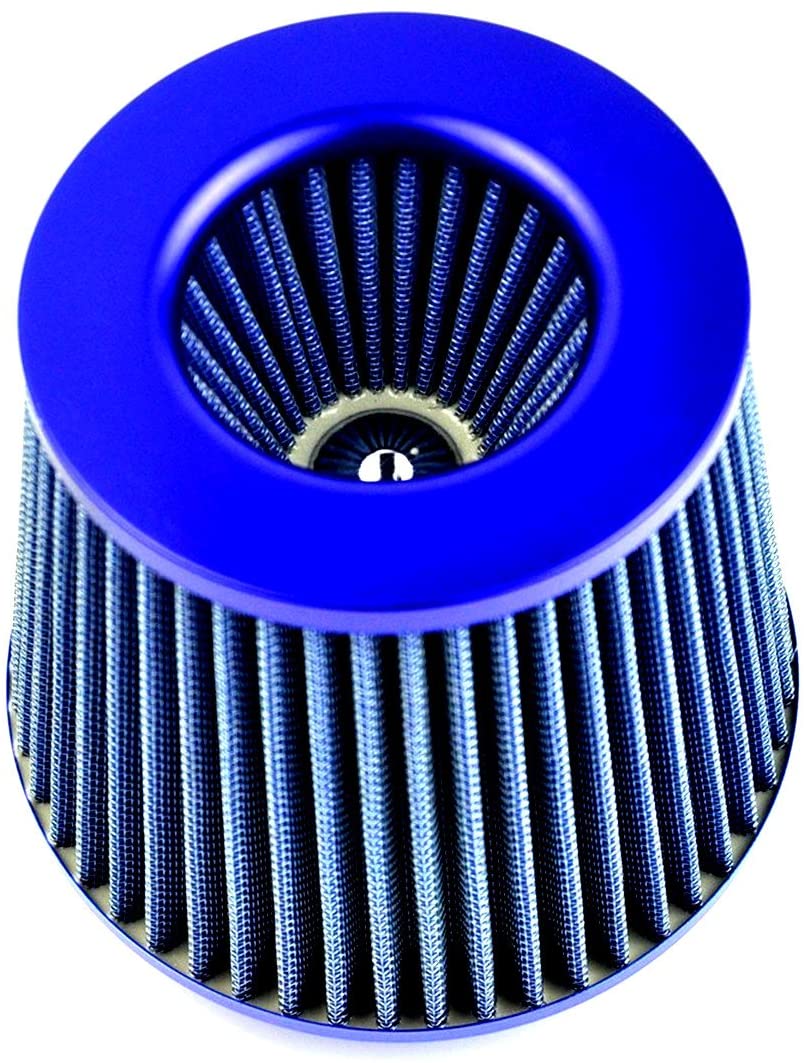 Universal Car Air Filte, High Power Sports Mesh Cone Air Intake Filter for Car Automobile Racing (Blue), Large - Image 2