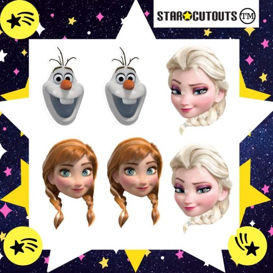 STAR CUTOUTS SMP405 Official Anna Olaf Elsa Six Pack Masks Perfect for Fans, Party Bags and Frozen Decorations, Multicolour - Image 2