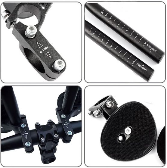 Yeemg TT Bar Aero Bar Triathlon Time Trial Tri Cycling for Bicycle Rest Handlebar, MTB or Road Bike Aluminum Alloy (Black) - Image 3