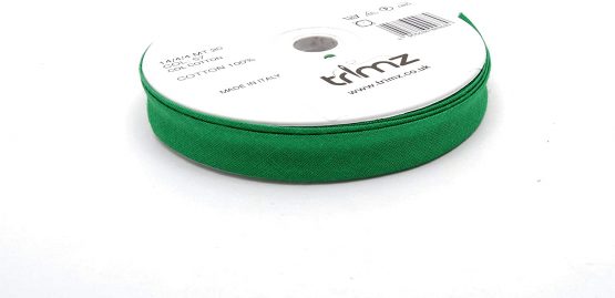 Inastri 14/ 4/ 4 mm Cotton Bias Binding, Green (Green) 57 - Image 2