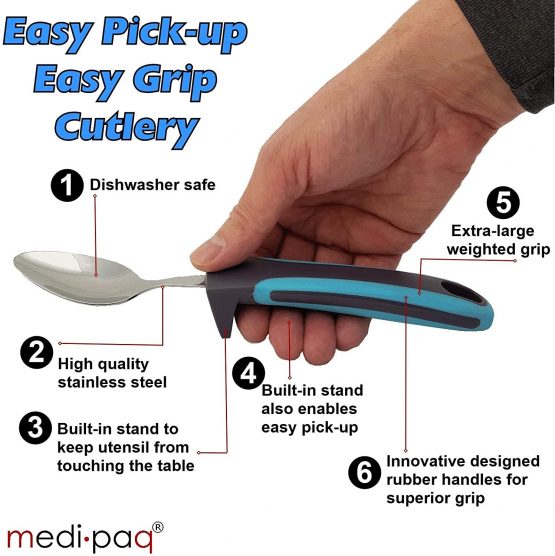 iMedic Easy Grip Cutlery - Great for The Elderly, Disabled Or Those Suffering with Tremors and Trembling Hands. Easy Pick up. (1x Set) - Image 2
