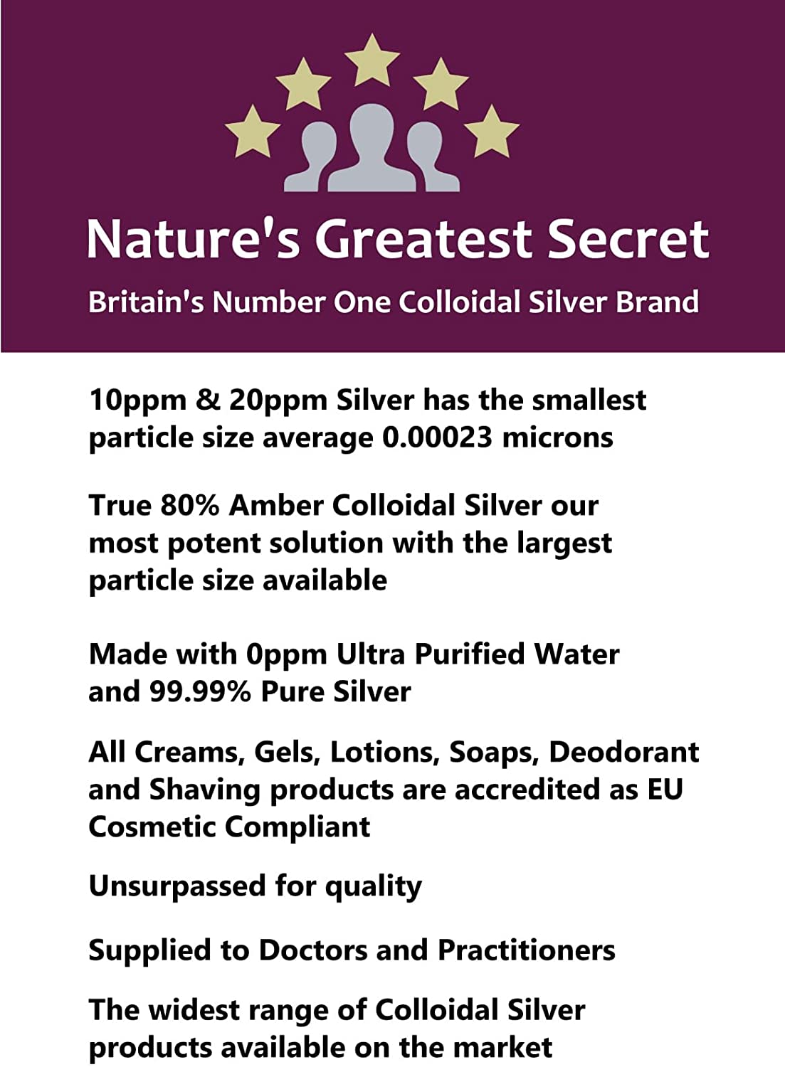 Nature's Greatest Secret Premium Quality Antibacterial 20ppm Colloidal Silver Dropper Bottle 100ml, Clear, 100 ml (Pack of 1) - Image 3