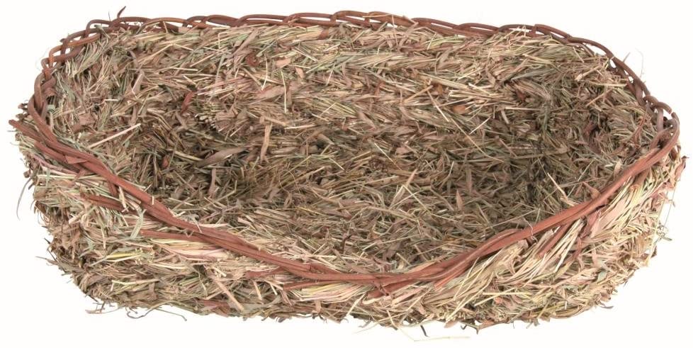 TRIXIE grass bed made of 100% natural materials - for guinea pigs dwarf rabbits - for sleeping and nibbling - 33 x 12 x 26 cm - 61153