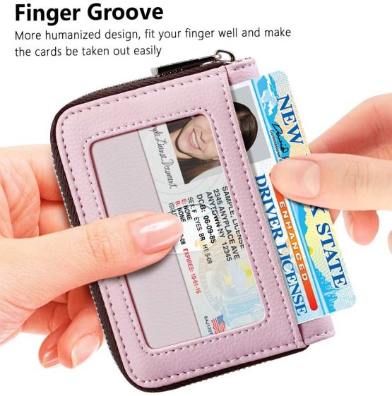 FurArt Credit Card Wallet, Zipper Card Cases Holder for Men Women, RFID Blocking, Key Chain, Compact Size - Image 2