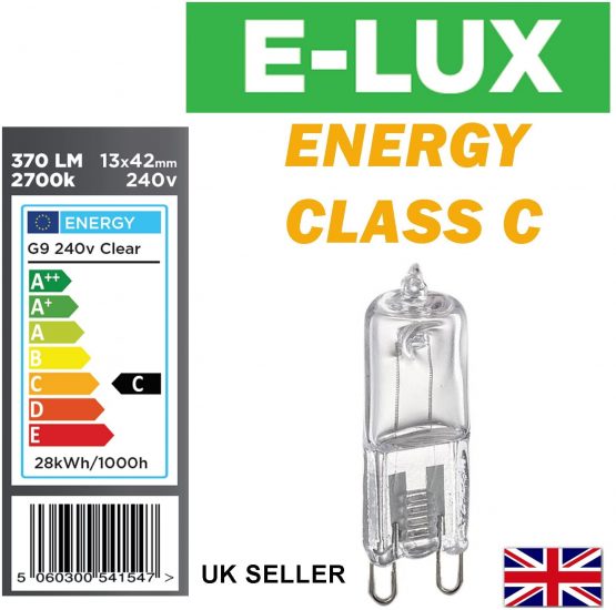 Pack of 10 x G9 28w=40w Branded 240V Dimmable 370 Lumen C Rated Safety Fused Eco Halogen Clear Bulbs Lamps Capsules - Image 2