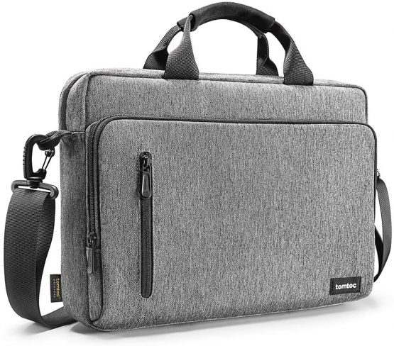 tomtoc 15.6 Inch Laptop Shoulder Bag for 2021 16-inch MacBook Pro A2485, Multi-Functional Messenger Travel Bag for 15“ MacBook Pro, Dell XPS 17/15, Surface Book 3/2, Surface Laptop 3, Water-Resistant