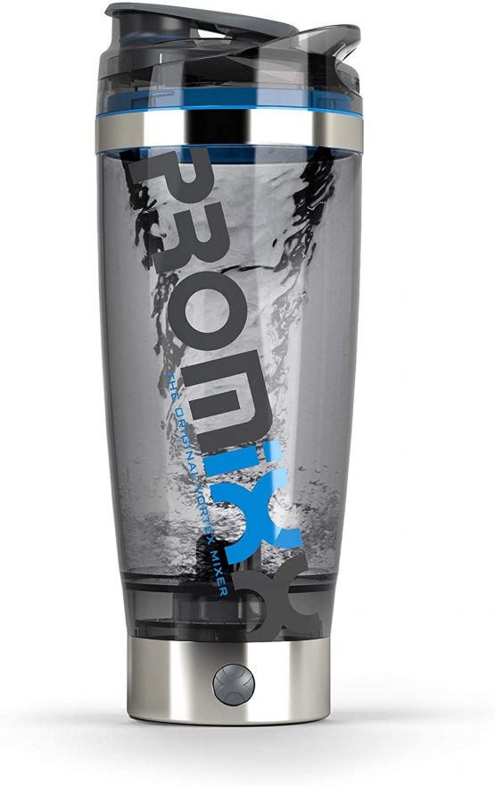 PROMiXX Pro Shaker Bottle (iX-R Edition) | Rechargeable, Powerful for Smooth Protein Shakes | Includes Supplement Storage - BPA Free | 600ml Cup