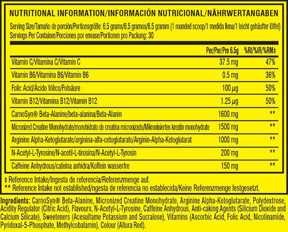 C4 Original Beta Alanine Sports Nutrition Bulk Pre Workout Powder for Men & Women, Yellow, 30 Servings - Image 2