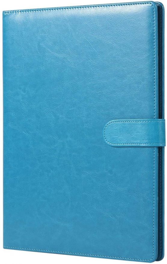 A4 Clipboard Folder with Storage Document Pen Holder, Writing Pad Organizer Clip Board CV Faux Leather Folder Foldover FolioTurquoise - Image 2