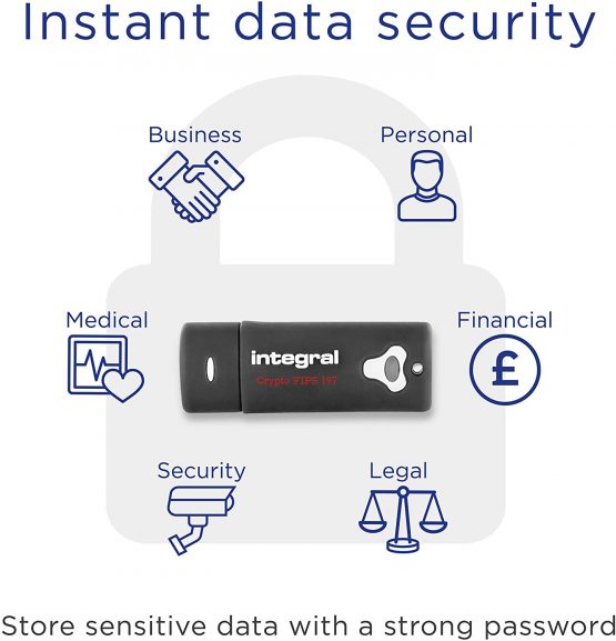 Integral 4GB Crypto-197 256-Bit Hardware Encrypted 3.0 USB Secure Flash Memory Drive - Certified to FIPS 197, Brute-Force Password Attack Protection & Rugged Double-layer Waterproof Design - Image 3
