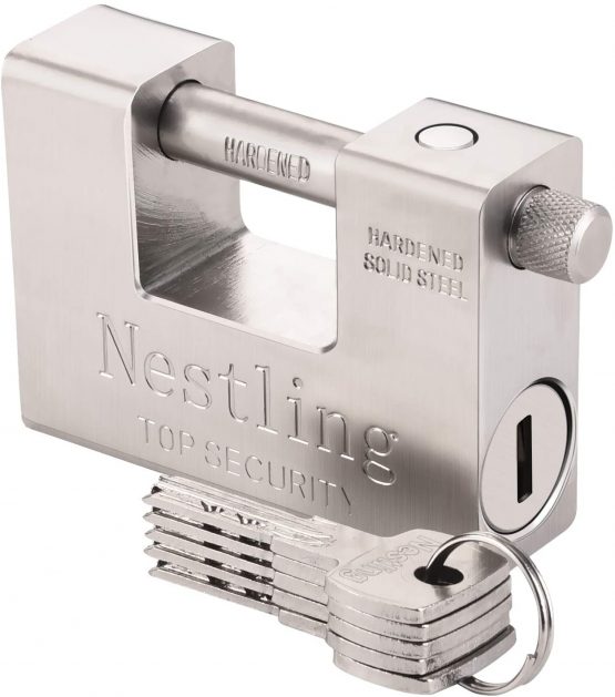 CDC®5 Keys 1.1 KG Super Heavy Duty Rectangular 20' 40' Container Garage Shed Shutter Chain Padlock 94mm Heavy Duty High Security - Image 2