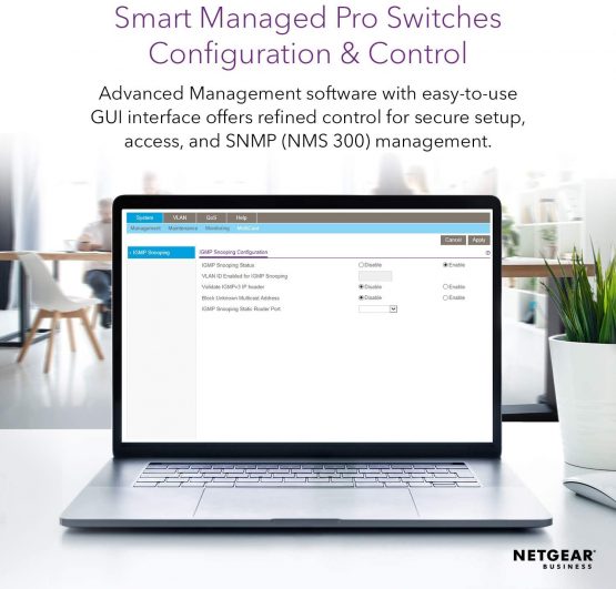 NETGEAR 28-Port Fast Ethernet 10/100 Smart Managed Pro PoE Switch (FS728TP) - with 12 x PoE @ 100W, 6 x 1G Gigabit Copper/SFP, Rackmount, and ProSAFE Lifetime Protection, Blue - Image 3