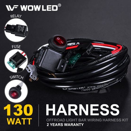 WOWLED Work Lights, 2 Pcs 51W Round LED Work Light Red LED Driving Light Spot Beam Work Lamp for Offroad Driving SUV 4WD 4X4 Truck Boat