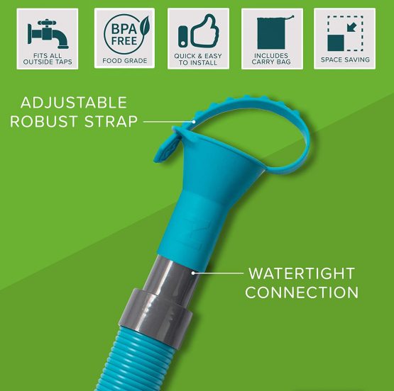 Colapz Caravan Accessories - Collapsible Fresh Water Aquaroll Fill Up Hose - Extendable 1m Trunk Hosepipe with Bag for Filling your Drinking Water Container - Use when in Caravan, Motorhome or Camping - Image 2