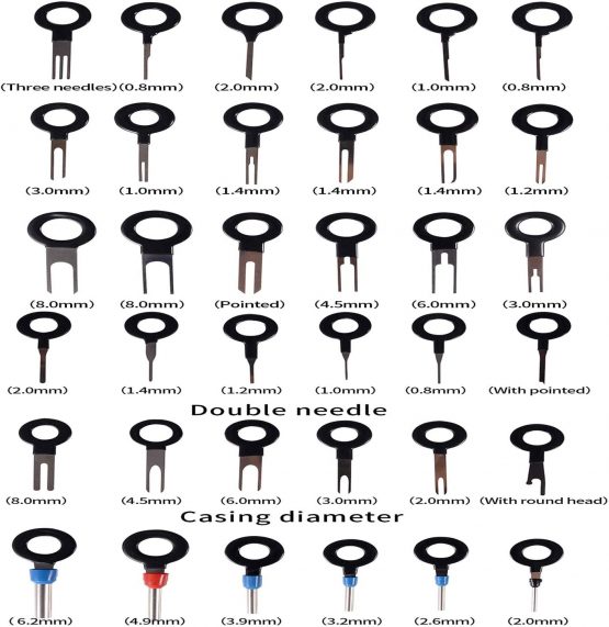 39pcs Pins Terminals Removal Tools, Auto Terminals Removal Key Tool for Car Auto Wire Connector Terminal Pin Extractors Puller Remover Repair Key Tools Set Terminal - Image 3