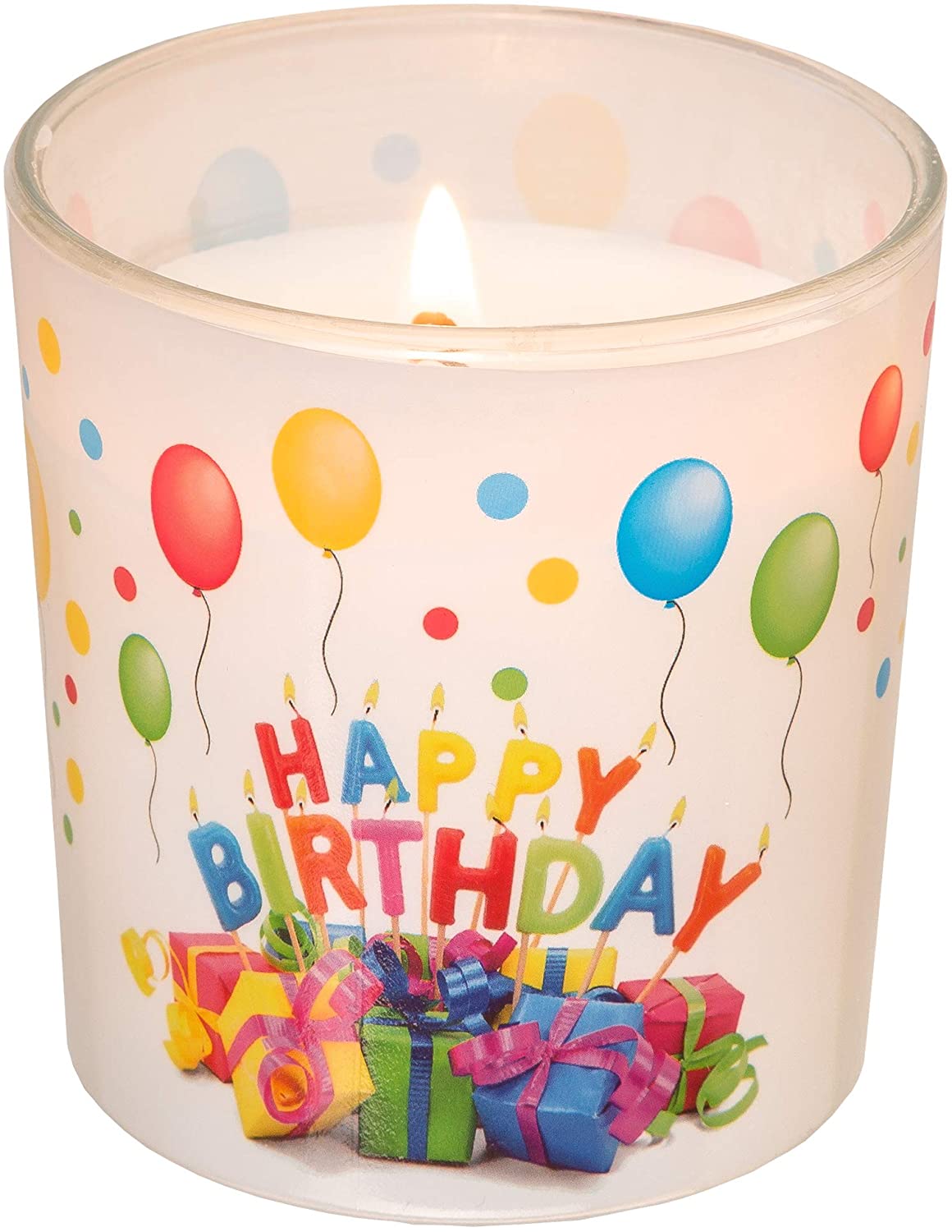 Smart Planet® Set of 4 Happy Birthday Candles in Glass, Birthday Candle Beautiful Gifts Motif Gift Idea for Birthday - Image 4