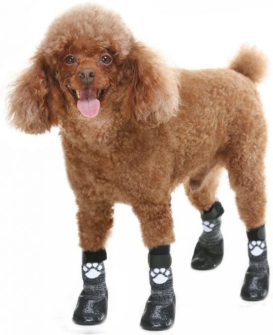 HOMIMP Dog Socks Anti Slip with Straps Traction Control Waterproof Paw Protector, XL - Image 4