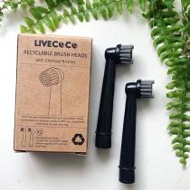 Recyclable Oral-B Compatible Toothbrush Heads-Return Your Used Items For Recycling! Charcoal Infused Bristles From LiveCoco, Best For Teeth Whitening With Activated Charcoal Powder,High Quality