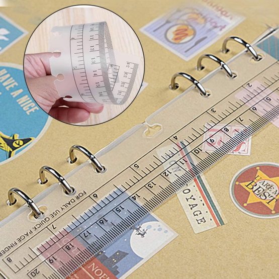 QincLing Refillable A5 Notebook Set，1 Pack 50 Sheets 6 Holes Loose-Leaf Lined Refill Paper, 6 PCS PVC Binder Index Dividers Subject Dividers, Ruler And 125 Pcs Note Flags Index Tabs - Image 4
