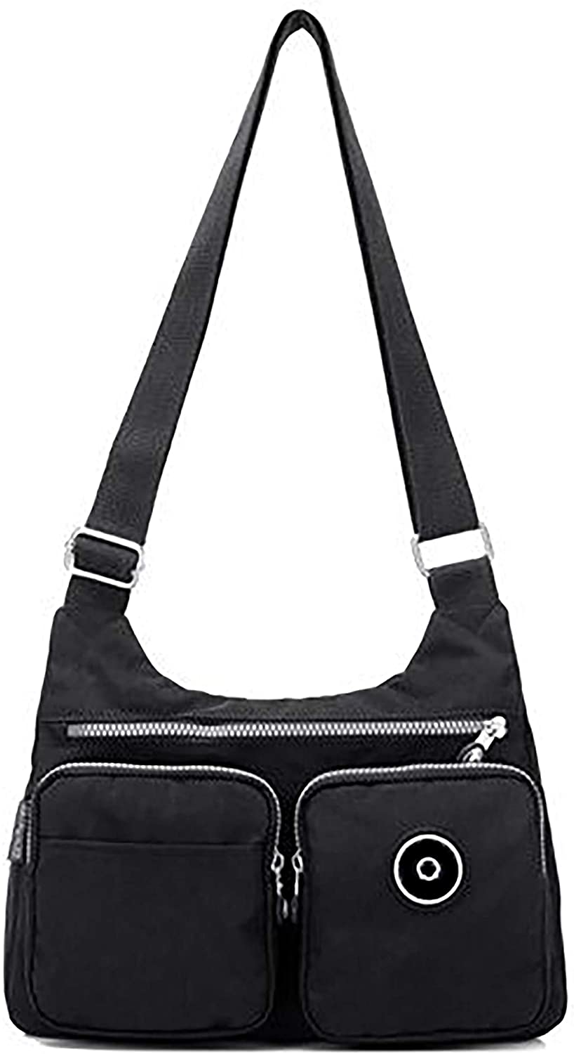 GFM® Womens Nylon Waterproof Cross Body Shoulder Bag - S1-Black-(EXC)(NCB-3121-KL), S1-3121-kl-black