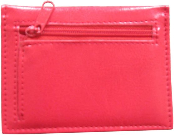 Lorenz Leather Effect Grained PU Bus Pass Cover Holder with Zip up Coin Pocket - Red - Image 2