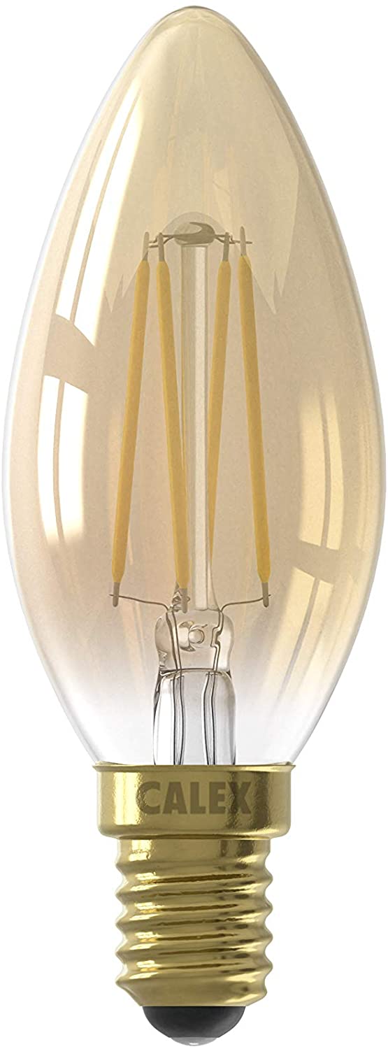 3.5 W LED Gold Dimmable Filament Candle Lamp 200 Lumens E14/SES 2100 K Extra Warm White