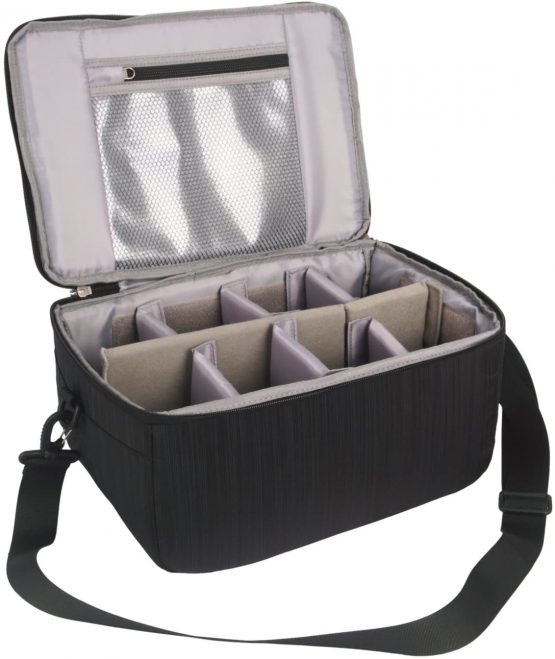Waterproof Shockproof Partition Padded Camera Bags SLR DSLR Insert Protection Case With Top Handle and Adjustable shoulder strap For DSLR Shot lens Or Flash Light (Black) - Image 4
