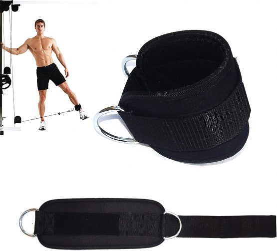 Grofitness Double D-ring Ankle Cuff Straps Adjustable Leg Weight Wrist Belt for Cable Machine Attachment, 1Pair - Image 4