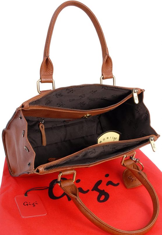 GIGI - Women's Mid-Size Leather Tote Handbag - Top Handle Bag - GIOVANNA 9046 - Image 4