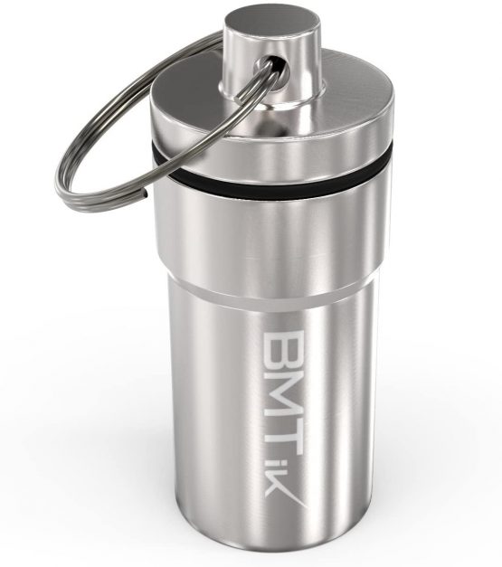 BMTick Smell-Proof Portable Mini Ashtray Capsule (Large Size, Silver) (Odourless) - Image 2