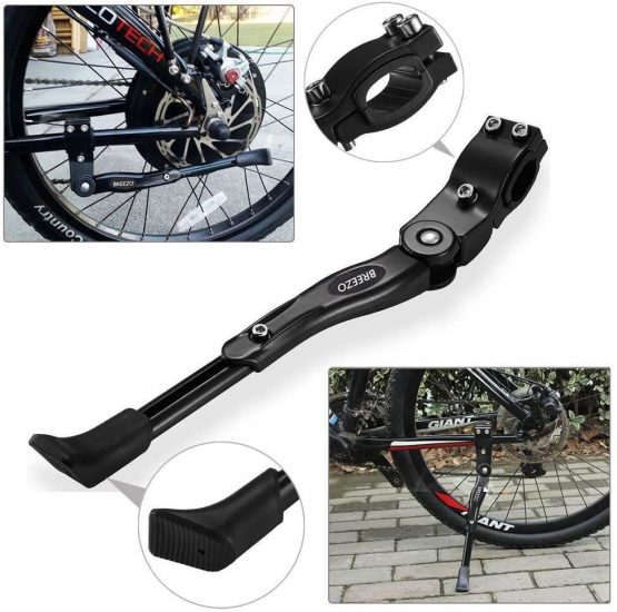 BREEZO Bicycle Kickstand Adjustable Bike Kickstand Aluminium Alloy Side Stand with Anti-slip Rubber Feet for Mountain Bike, Road Bike + 2 FREE Allen Hexagon Wrenches - Image 3