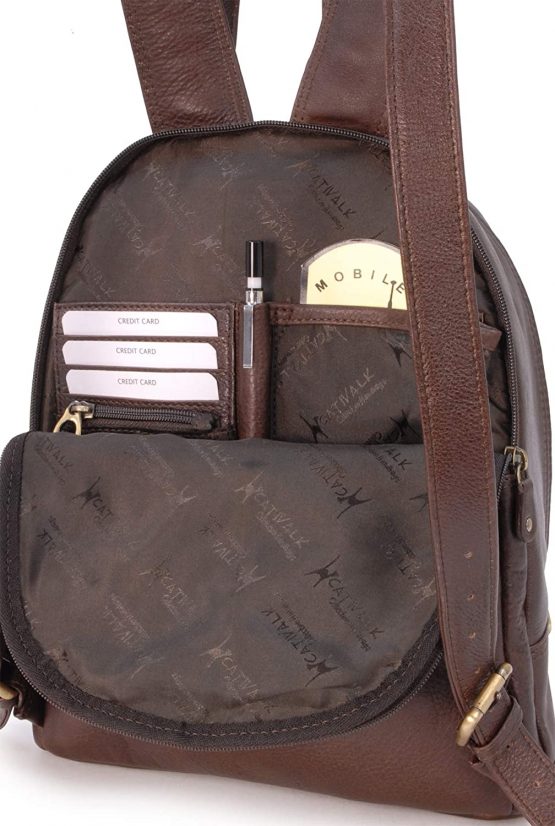 Catwalk Collection Handbags - Antitheft Backpack/Rucksack - Vintage Leather - fits iPad or Tablet - FERN - Image 4