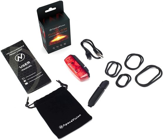 GuardG3X USB Rechargeable Bike Tail Light by Apace – Powerful 6 Setting, 30 Super Bright LED Bicycle Rear Light Easily Clips On as Red Taillight for Optimum Cycling Safety - 12 Hour Run Time - Image 2