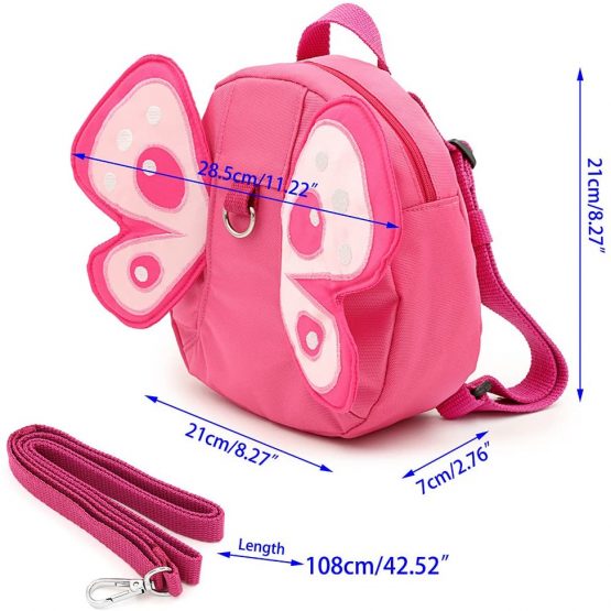 BTSKY Baby Butterfly with Wings Walking Safety Harness Reins Toddler Child Kid Strap Backpack Bag (Pink) - Image 3