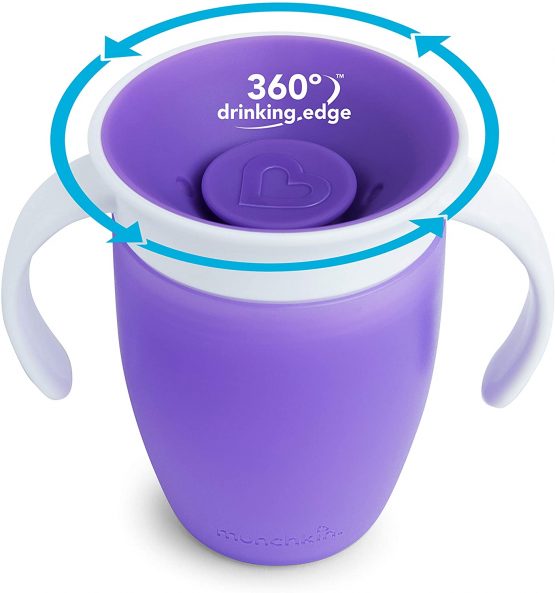 Munchkin Miracle 360 Trainer Cup, 2 Pack, Pink/Purple - Image 3