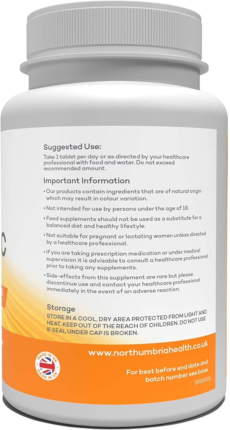 Northumbria Health Vitamin C 1000mg, 180 Vegan Tablets (6-Month Supply), High Strength Immune & Collagen Support, Made in UK - Image 2