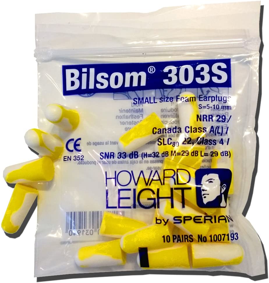Howard Leight Bilsom 303S Earplugs Pocket Pack, Pack of 20, 303S, Yellow, 10.00 Pair (Pack of 1)